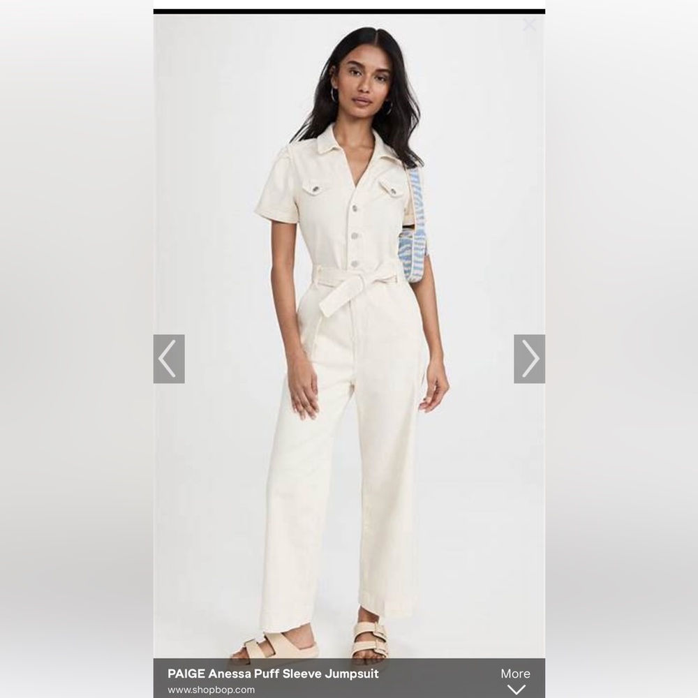 BNWT Paige jumpsuit size 8 color is quartz sand